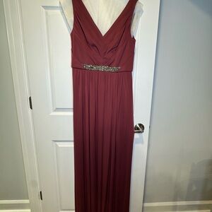 Elegant Burgundy Evening Gown
